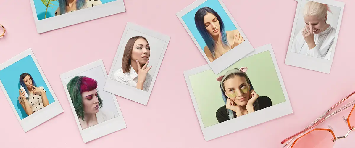 Stampa foto vintage - Stile Polaroid con bordo colorato e testo personalizzabile Stampa foto vintage stile Polaroid personalizzabile